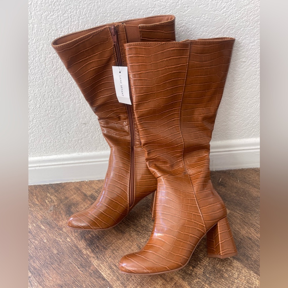 Lane Bryant Brown Croc Boots
